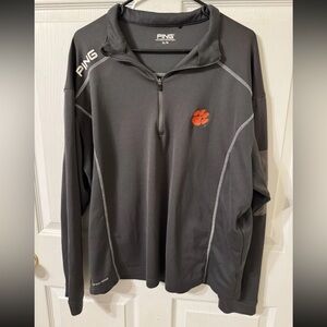 PING Grey Lightweight Zip Pullover Clemson University